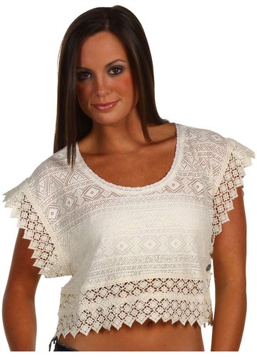 Roxy - Sky of Stars Crochet Lace Crop Top