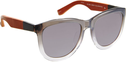 The Row Leather-Wrapped Exaggerated Cat Eye Sunglasses