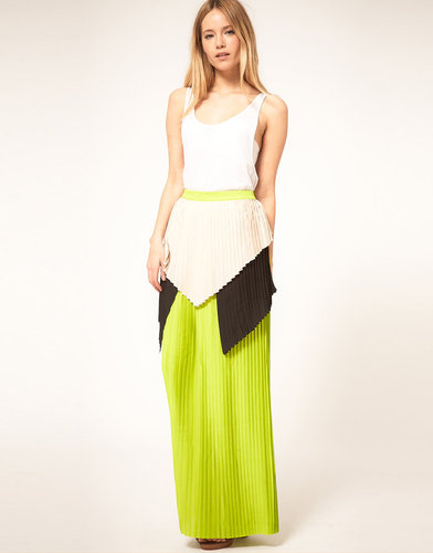 Cameo Nomad Skirt with Color Block Layered Pleats