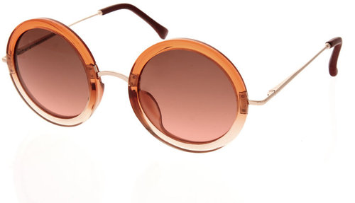 The Row Leather Oversized Round Sunglasses