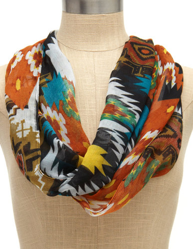 Southwest Print Frayed Scarf