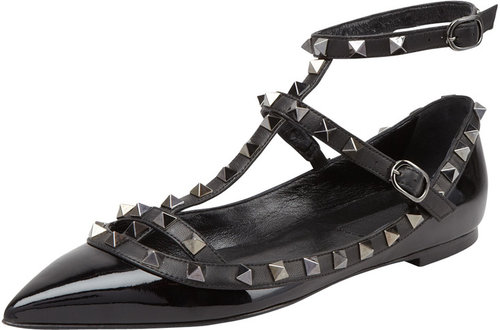 Valentino Noir Rockstud Ballerina