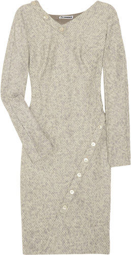 Jil Sander Asymmetric tweed dress