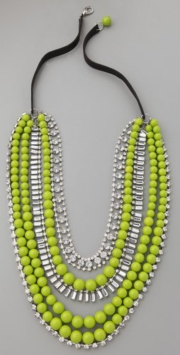 Adia Kibur Multi-Strand Neon Bead & Crystal Necklace