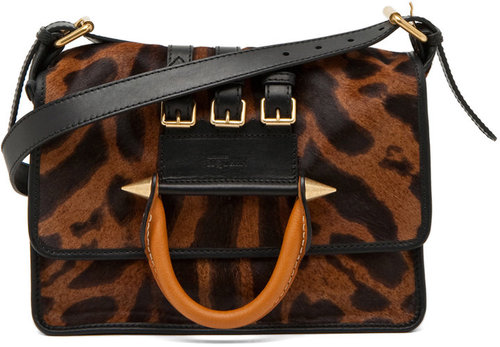 Alexander McQueen Crossbody Satchel in Natural/Black/Tan