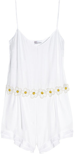 Red Valentino Satin-twill playsuit