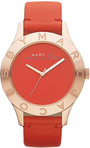 Marc by Marc Jacobs Watch, Women's Tomato Red Leather Strap 40mm MBM1204