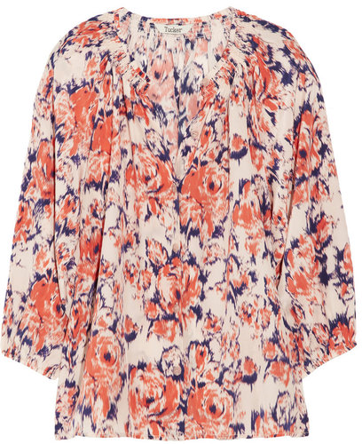 Tucker Signature printed silk crepe de chine blouse