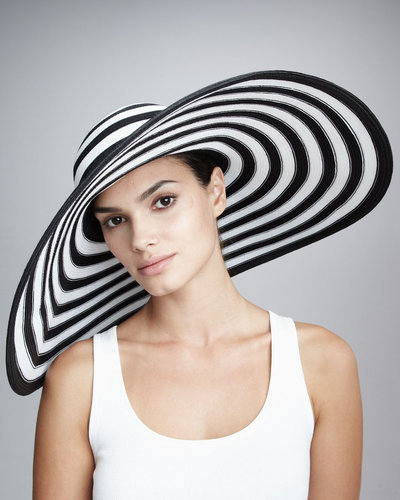 Eric Javits Striped Wide-Brim Hat