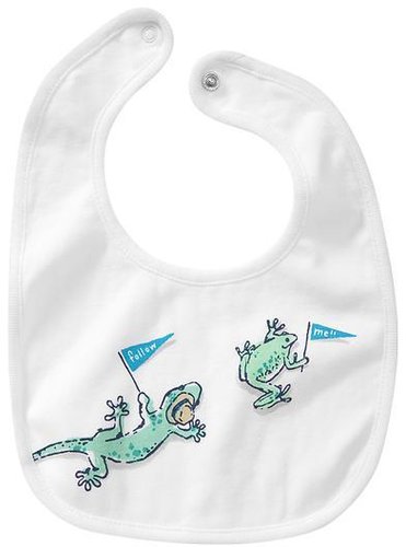 Lizard and frog bib
