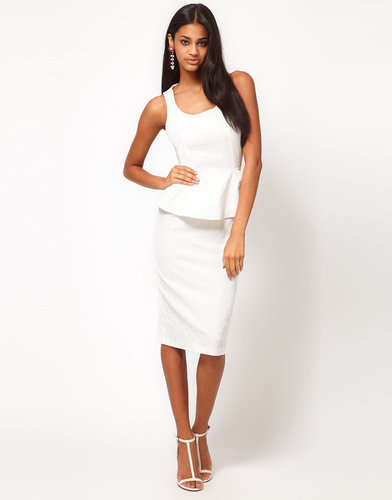 ASOS Peplum Dress In Floral Jacquard