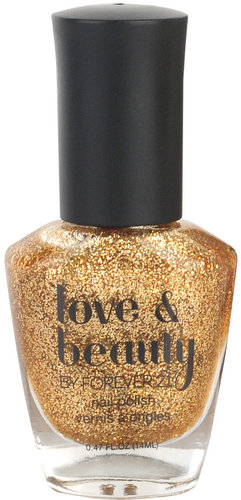 Love 21 Gold Glitter Nail Polish