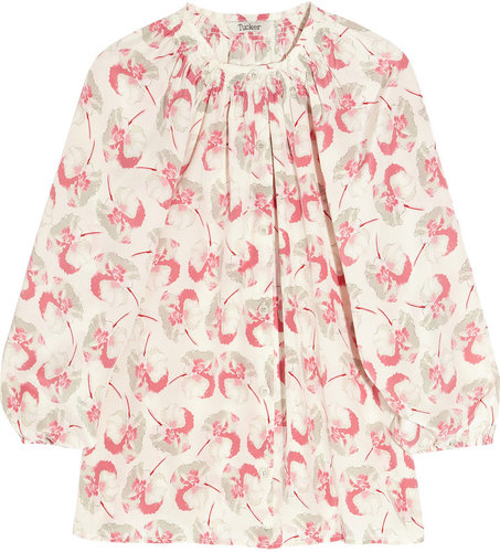 Tucker Floral-print silk blouse