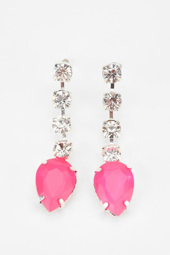 Rocks Paper Metal Linear Crystal Earring