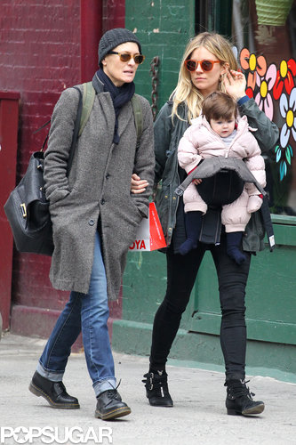Sienna Miller carried daughter Marlowe Sturridge for a day of shopping with pal Robin Wright in NYC.
Sienna Miller carried daughter Marlowe Sturridge for a day of shopping with pal Robin Wright in NYC.