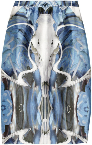 Prabal Gurung Printed silk and cotton-blend pencil skirt
