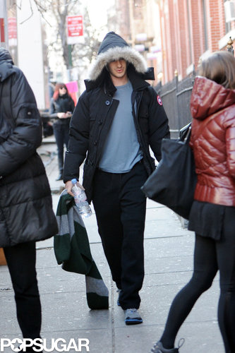 Andrew Garfield headed to the set in NYC.
Andrew Garfield headed to the set in NYC.