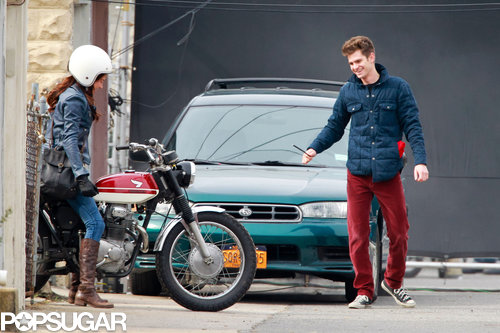 Andrew Garfield Suits Up For the Spidey Sequel With Shailene Woodley Andrew Garfield Suits Up For the Spidey Sequel With Shailene Woodley