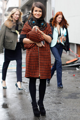 Miroslava Duma was all smiles in high-impact print and bold jewels.
Miroslava Duma was all smiles in high-impact print and bold jewels.