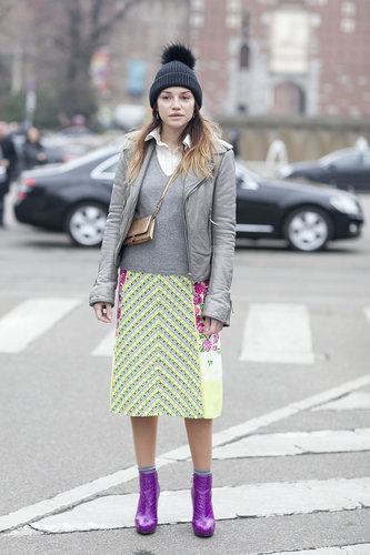 We loved that this styler incorporated a nod to Spring on her bright pencil skirt.
We loved that this styler incorporated a nod to Spring on her bright pencil skirt.
