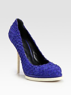 Aida Perch Textured Suede Platform Pumps