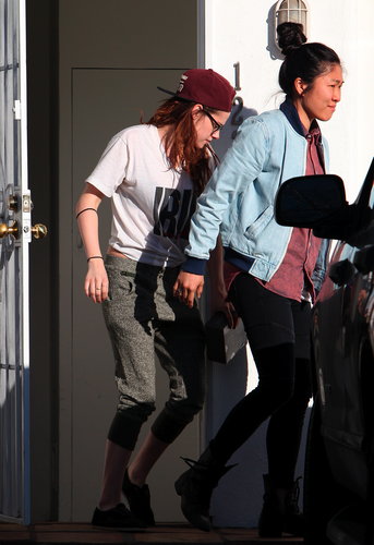 Kristen Stewart left a house with a friend in Hollywood.
Kristen Stewart left a house with a friend in Hollywood.