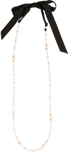 Lanvin Pearl & Ribbon Necklace