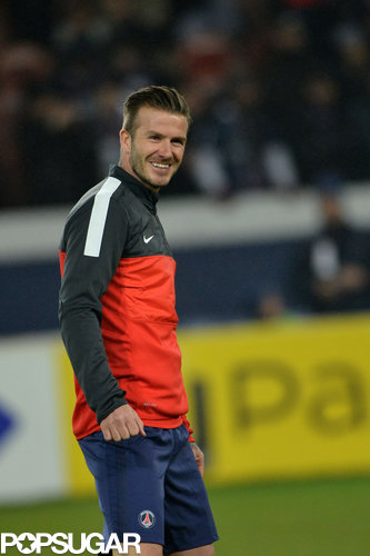 David Beckham smiled on the soccer field in Paris.
David Beckham smiled on the soccer field in Paris.