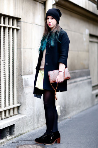 Ombré hair almost upstaged this mix of girlie wares and Winter staples.
Ombré hair almost upstaged this mix of girlie wares and Winter staples.