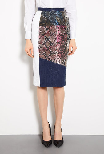 Preen Agatha Printed Panel Georgette Skirt