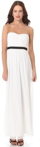 Bcbgmaxazria Amber Strapless Cascade Gown
