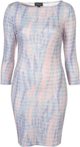 Adrienne Bailon Blue Tie-Dye Dress