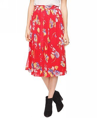 Forever 21 Buttoned Floral Skirt
