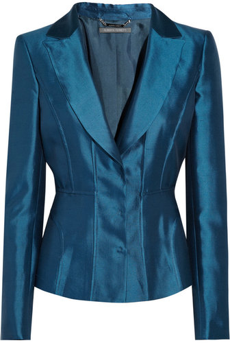 Alberta Ferretti Shantung silk-blend blazer