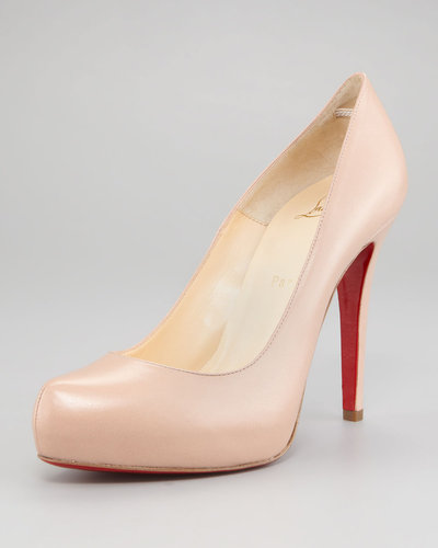 Christian Louboutin Rolando Platform Red Sole Pump, Nude