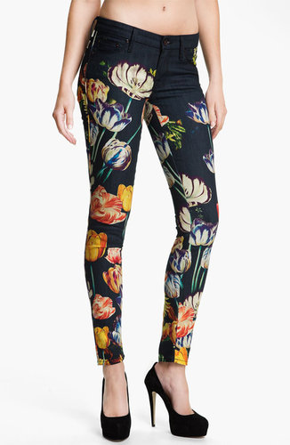 MOTHER 'The Looker' Print Skinny Jeans (Kissed Me Floral)