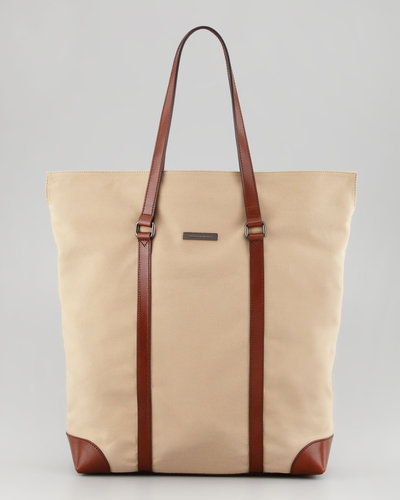 Burberry Men's North-South Twill Tote Bag
