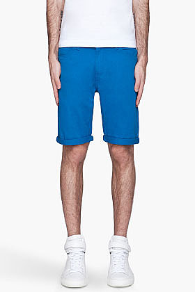 LEVI'S Sky blue Tapered cut-off Shorts