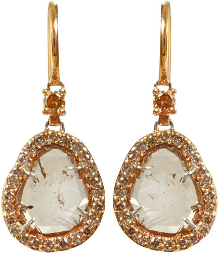 Sharon Khazzam Brown Diamond Slice Earrings