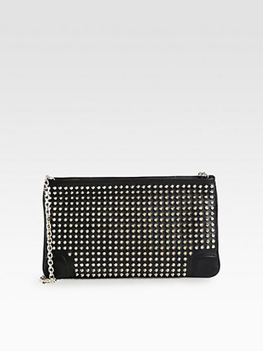Christian Louboutin Loubiposh Leather Studded Clutch