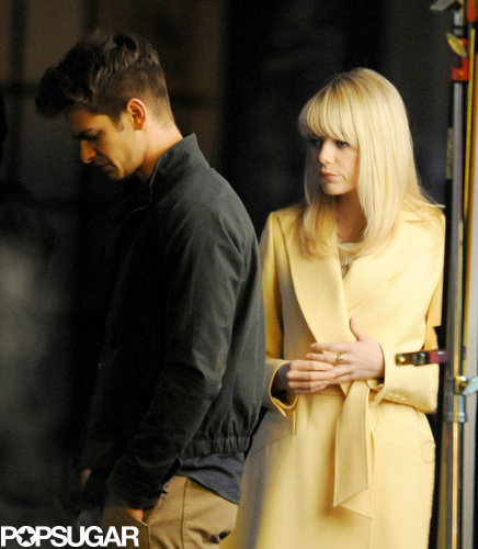 Emma Stone and Andrew Garfield Spend a Late Night on Set Emma Stone and Andrew Garfield Spend a Late Night on Set