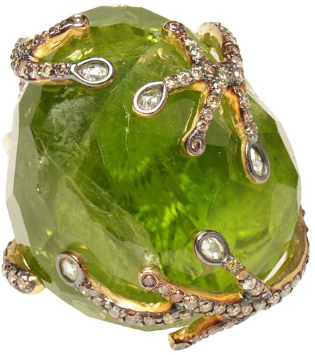 Kimberly Mcdonald Large peridot and diamond ring