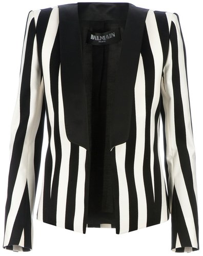 Balmain open striped blazer