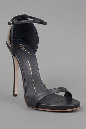 Giuseppe Zanotti Ankle Strap Heels w/Plate Black