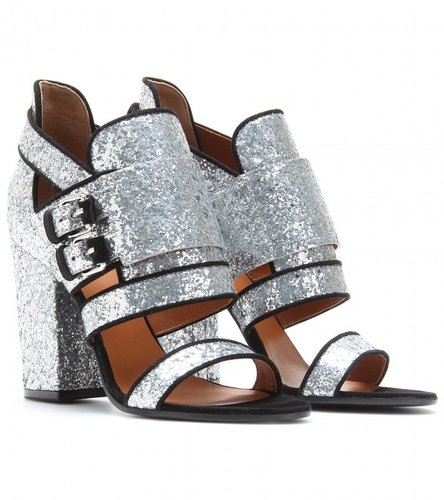 Givenchy VICTORIA BIKER GLITTER SANDALS