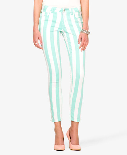 FOREVER 21 Verticle Stripe Skinny Jeans