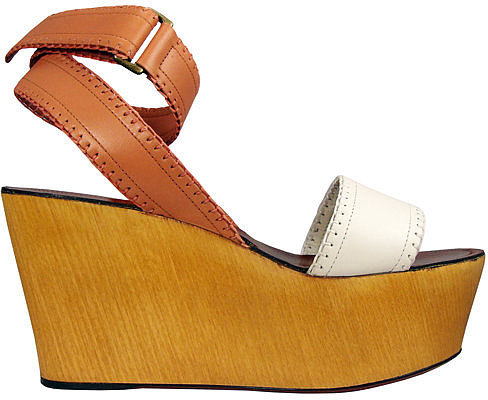 Lanvin Ivory & Rose Wedge Sandal