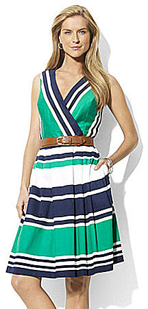 Lauren by Ralph Lauren Dress Crossover Pleated Dress