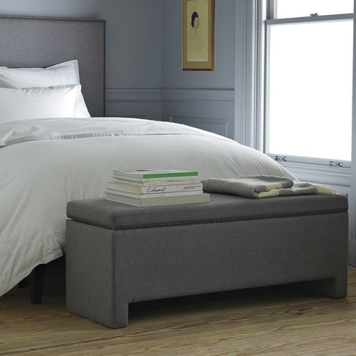 Nailhead Upholstered Storage Bench