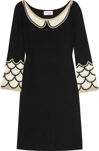 Temperley London Mini Kythira metallic intarsia silk-blend dress